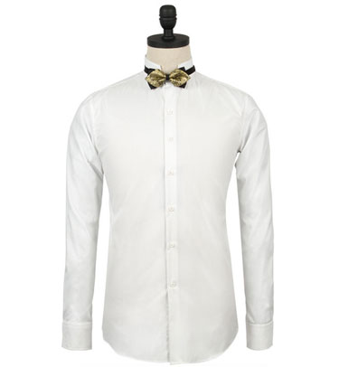 白色全棉男士商務長袖襯衫